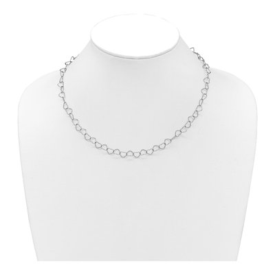 Sterling Silver Heart Link Necklace – view 4