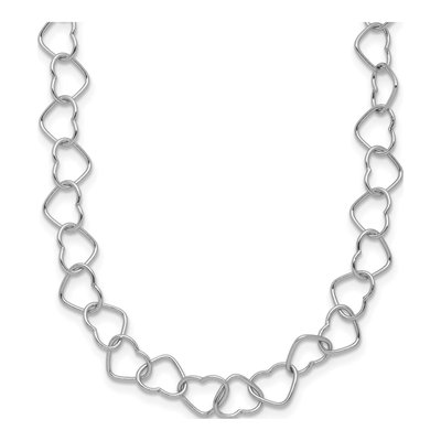 Sterling Silver Heart Link Necklace