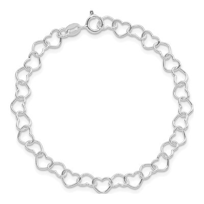 Sterling Silver Heart Link Bracelet – view 4