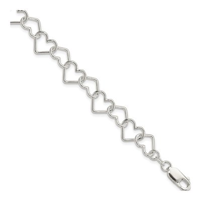 Sterling Silver Heart Link Bracelet