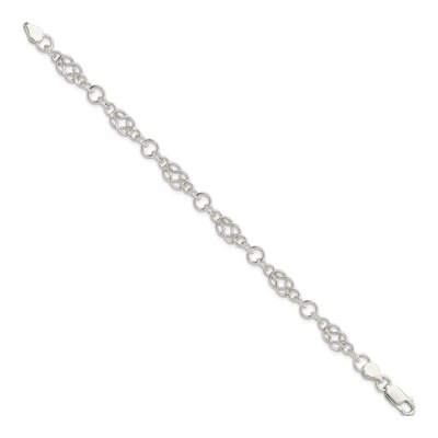 Sterling Silver Fancy Knot-Link Bracelet – view 3