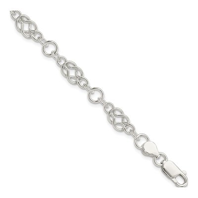 Sterling Silver Fancy Knot-Link Bracelet