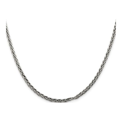 Sterling Silver 3.25mm Antiqued Square Wheat Chain – view 2