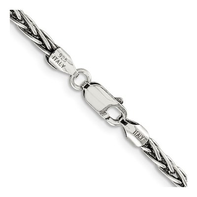 Sterling Silver 3.25mm Antiqued Square Wheat Chain – view 3