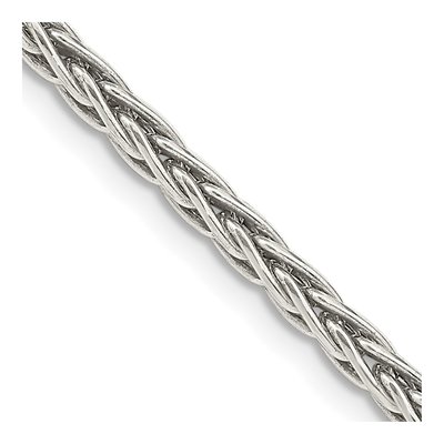 Sterling Silver 3.25mm Antiqued Square Wheat Chain