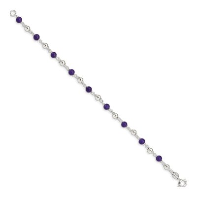 Sterling Silver Amethyst Beaded Bracelet – view 3