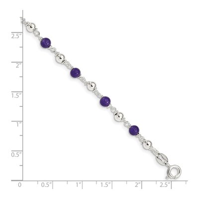 Sterling Silver Amethyst Beaded Bracelet – view 5