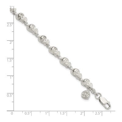Sterling Silver Skull Bracelet – view 4