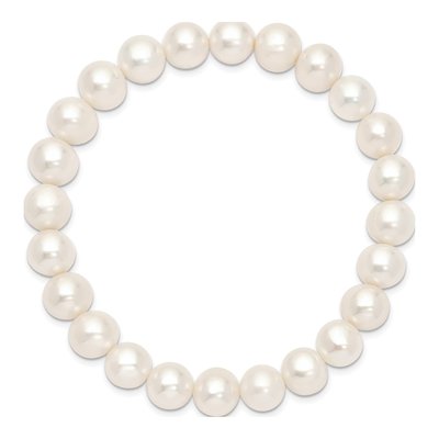 White Freshwater Pearl Stretch Bracelet, 7.5" – view 2