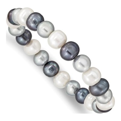 Platinum Freshwater Cultured Pearl Bracelet