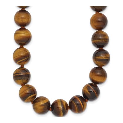 Sterling Silver Tiger's Eye Beaded Necklace