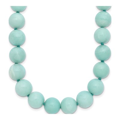 Sterling Silver Amazonite Beaded Necklace