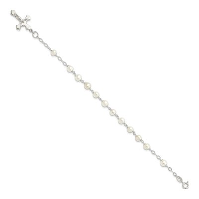 Sterling Silver Freshwater Cultured Pearl Rosary Bracelet – view 2