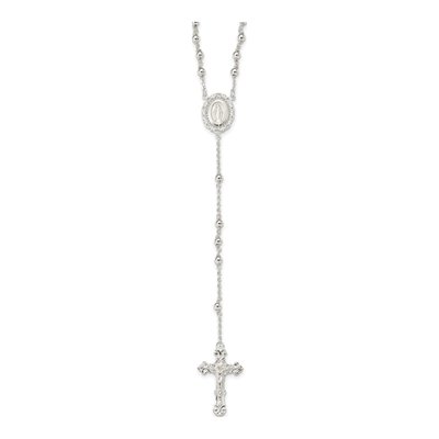Sterling Silver Rosary Necklace