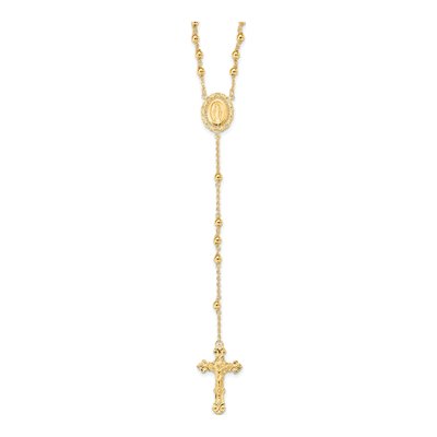 Gold-Plated Sterling Silver Rosary Necklace