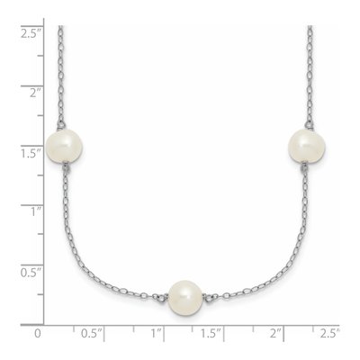 Sterling Silver Freshwater Cultured Pearl Station Necklace – view 4