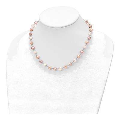 Sterling Silver Multi Pearl Necklace, Bracelet & Earring Set – view 5