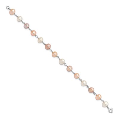 Sterling Silver Multi Pearl Necklace, Bracelet & Earring Set – view 7