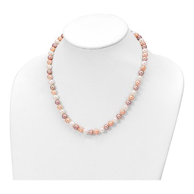 Sterling Silver Multi-Color Pearl Necklace, Bracelet & – view 5