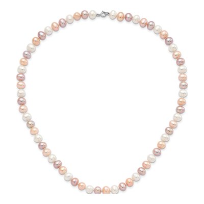 Sterling Silver Multi-Color Pearl Necklace, Bracelet & – view 6