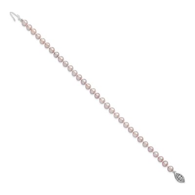 Sterling Silver Purple Freshwater Cultured Pearl Bracelet – view 2