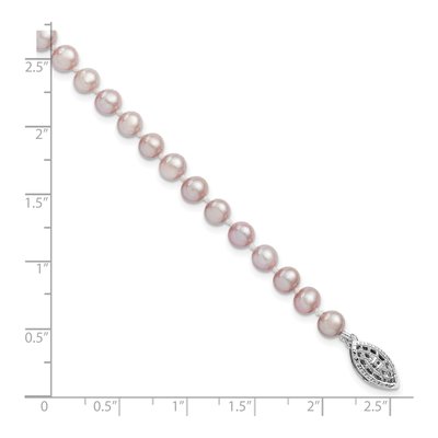 Sterling Silver Purple Freshwater Cultured Pearl Bracelet – view 4