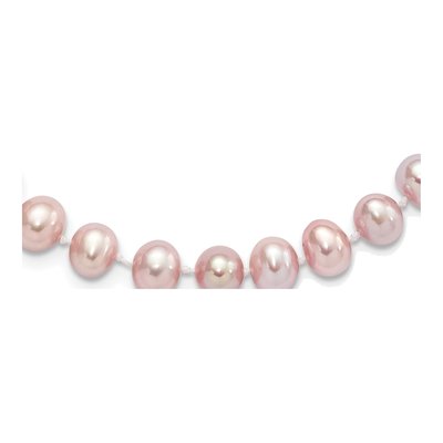 Sterling Silver Purple Freshwater Cultured Pearl Necklace