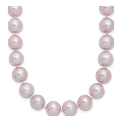 Sterling Silver Purple Freshwater Cultured Pearl Necklace