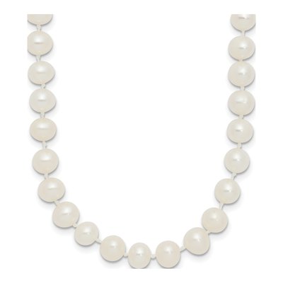 Sterling Silver Freshwater Cultured Pearl Near-Round Necklace