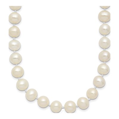 Sterling Silver Freshwater Cultured Pearl Near-Round Necklace
