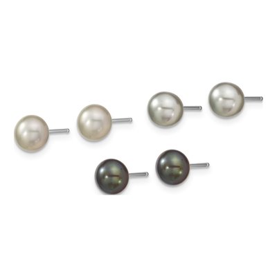 Sterling Silver Grey & Black Pearl Necklace, Bracelet & – view 3