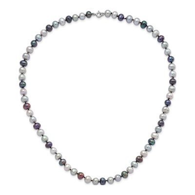 Sterling Silver Grey & Black Pearl Necklace, Bracelet & – view 6