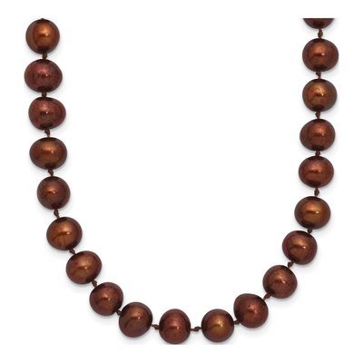 Sterling Silver Brown Freshwater Cultured Pearl Necklace