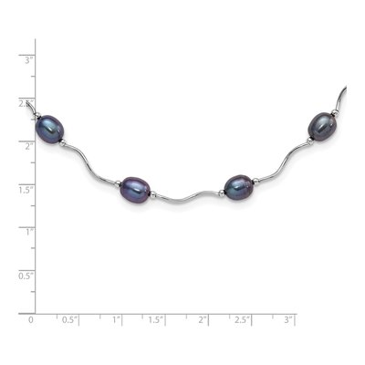 Sterling Silver Black Freshwater Cultured Pearl Necklace – view 4
