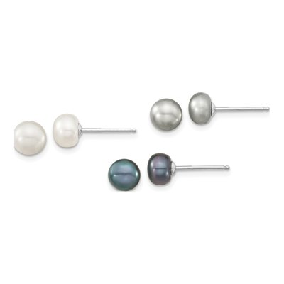 Sterling Silver Freshwater Pearl Necklace Set – view 2