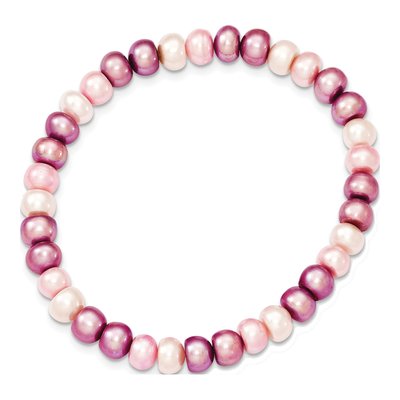 Multi-Color Freshwater Pearl Stretch Bracelet – view 2