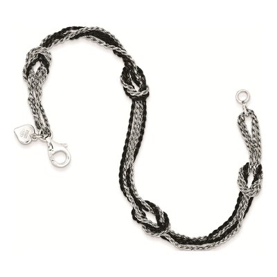 Sterling Silver 5mm Knot Fancy Link Chain Bracelet – view 2