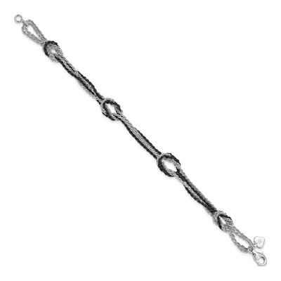 Sterling Silver 5mm Knot Fancy Link Chain Bracelet – view 3