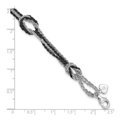 Sterling Silver 5mm Knot Fancy Link Chain Bracelet – view 5