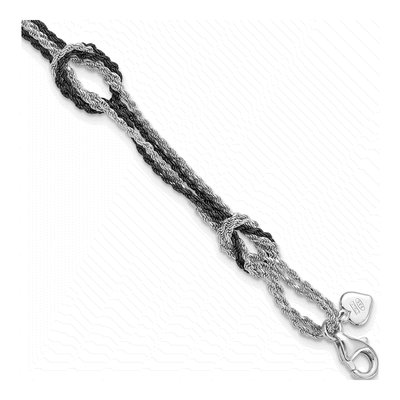 Sterling Silver 5mm Knot Fancy Link Chain Bracelet