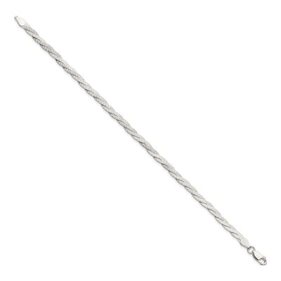 Sterling Silver Reversible Braided Bracelet – view 2