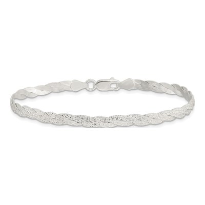 Sterling Silver Reversible Braided Bracelet – view 3