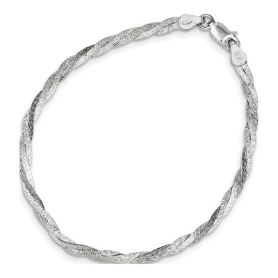Sterling Silver Reversible Braided Bracelet – view 4