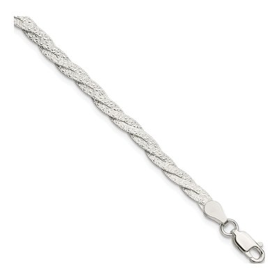 Sterling Silver Reversible Braided Bracelet