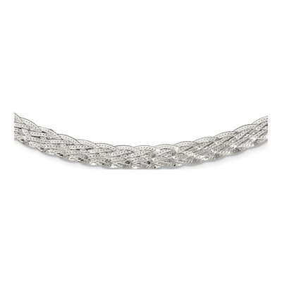 Sterling Silver Braided Fancy Necklace
