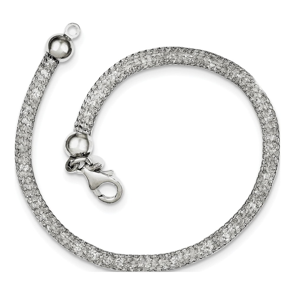 Sterling Silver Crystal Mesh Bracelet