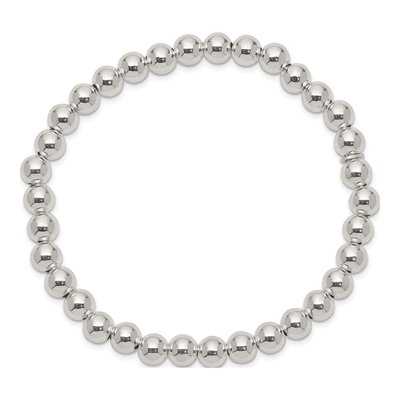 Sterling Silver Beaded Stretch Bracelet – view 3