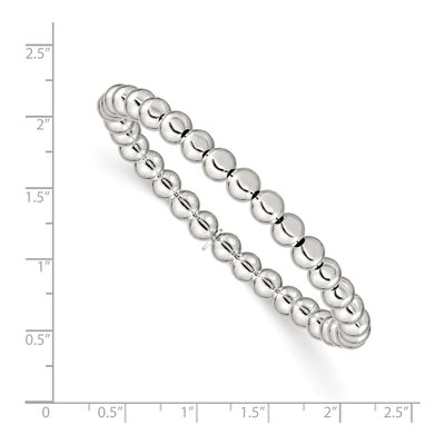 Sterling Silver Beaded Stretch Bracelet – view 4