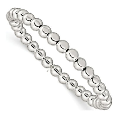 Sterling Silver Beaded Stretch Bracelet