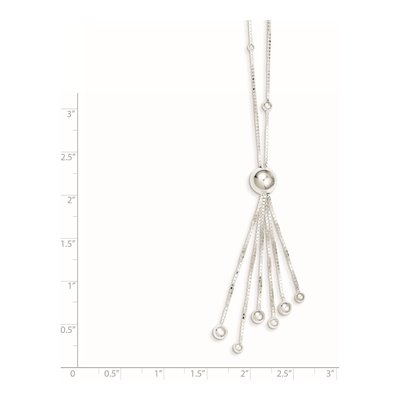 Sterling Silver Beaded Tassel Necklace – view 4